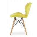 Zestaw stół okrągły TODI 60cm biały + 2 krzesła LAGO żółte