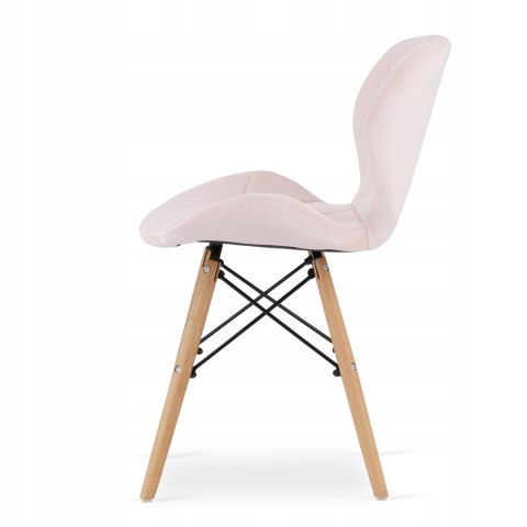 Zestaw stół okrągły TODI 80cm biały + 2 krzesła LAGO różowe