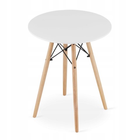 Zestaw stół okrągły TODI 80cm biały + 2 krzesła LAGO różowe