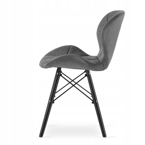 Zestaw stół okrągły TODI 80cm jesion + 4 krzesła LAGO szare