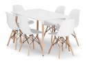 Zestaw stół prostokątny ADRIA 120x80cm biały + 6 krzeseł OSAKA białe
