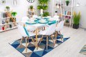 Zestaw stół prostokątny ADRIA 120x80cm biały + 6 krzeseł OSAKA białe