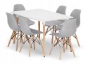 Zestaw stół prostokątny ADRIA 120x80cm biały + 6 krzeseł OSAKA szare
