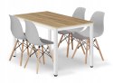 Zestaw stół prostokątny TESSA 120x60cm dąb + 4 krzesła OSAKA szare