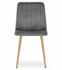 Krzesło LAVA - ciemny szary aksamit / nogi kolor drewna x 1
