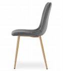 Krzesło LAVA - ciemny szary aksamit / nogi kolor drewna x 1