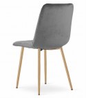 Krzesło LAVA - ciemny szary aksamit / nogi kolor drewna x 1