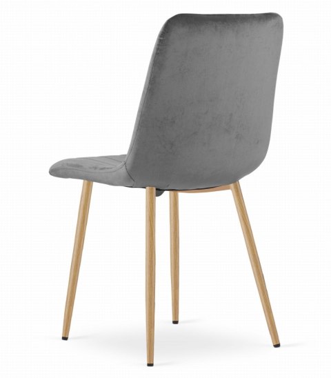 Krzesło LAVA - ciemny szary aksamit / nogi kolor drewna x 1