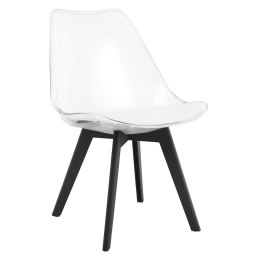 Krzesło MARK - przezroczyste / nogi czarne x 1