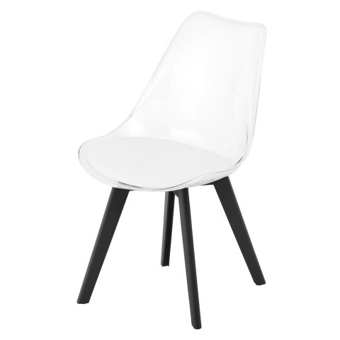 Krzesło MARK - przezroczyste / nogi czarne x 2