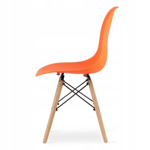 Zestaw stół okrągły TODI 60cm biały + 2 krzesła OSAKA pomarańczowe