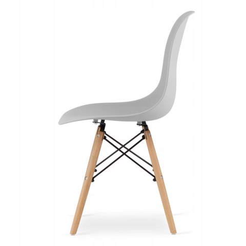 Zestaw stół okrągły TODI 60cm biały + 2 krzesła OSAKA szare