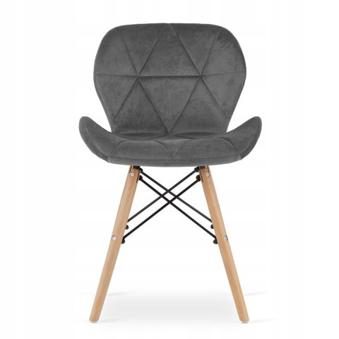 Zestaw stół okrągły TODI 60cm czarny + 2 krzesła LAGO szare