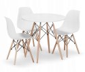 Zestaw stół okrągły TODI 80cm biały + 3 krzesła OSAKA białe