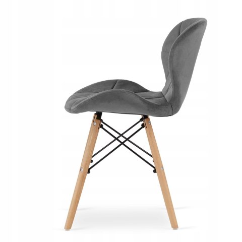 Zestaw stół okrągły TODI 80cm czarny + 4 krzesła LAGO szare