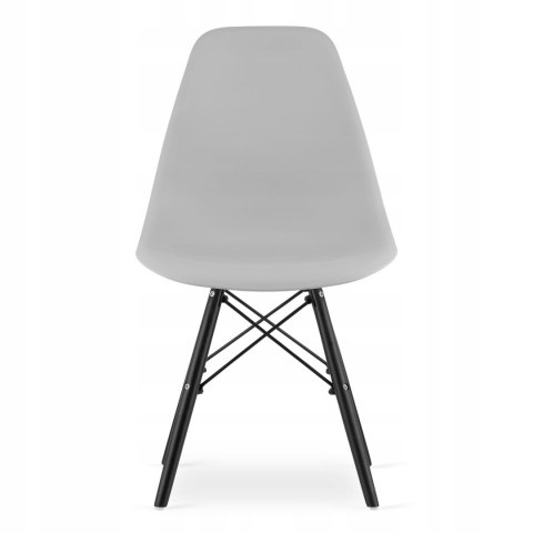 Zestaw stół okrągły TODI 80cm czarny + 4 krzesła OSAKA szare