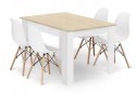 Zestaw stół prostokątny 120x80cm dąb sonoma + 4 krzesła OSAKA białe