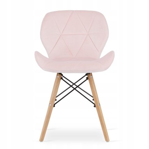 Zestaw stół prostokątny ADRIA 120x80cm biały + 4 krzesła LAGO różowe