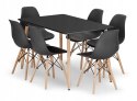Zestaw stół prostokątny ADRIA 120x80cm czarny + 6 krzeseł OSAKA czarne