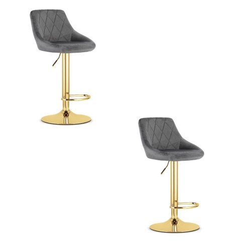 Hoker KAST - aksamit szary / baza złota x 2