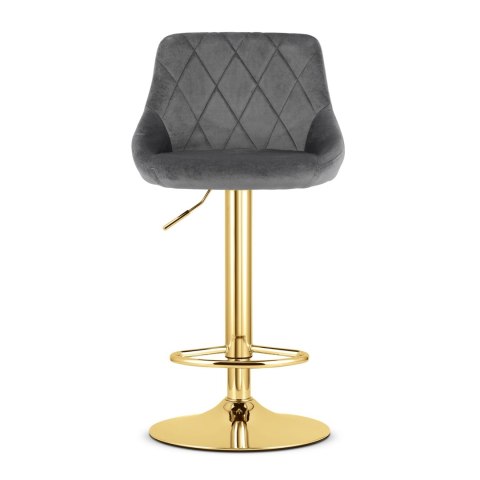 Hoker KAST - aksamit szary / baza złota x 2