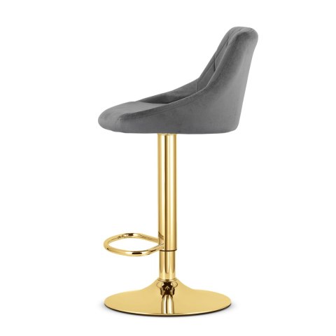 Hoker KAST - aksamit szary / baza złota