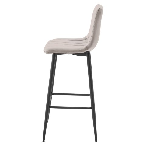 Hoker POZZA - aksamit ciemny beż / nogi czarne x 4