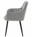Krzesło JORK - aksamit srebrno-szary / nogi czarne x 1
