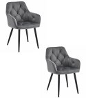 Krzesło JORK - ciemny szary aksamit / nogi czarne x 2