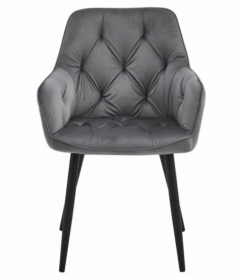 Krzesło JORK - ciemny szary aksamit / nogi czarne x 2