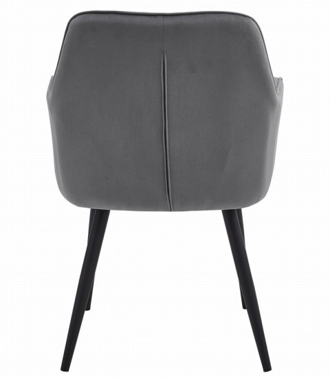 Krzesło JORK - ciemny szary aksamit / nogi czarne x 2