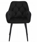 Krzesło JORK - czarny aksamit / nogi czarne x 1