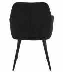 Krzesło JORK - czarny aksamit / nogi czarne x 2