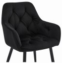 Krzesło JORK - czarny aksamit / nogi czarne x 2