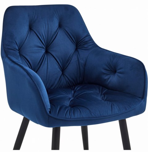 Krzesło JORK - granat aksamit / nogi czarne x 1