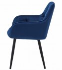 Krzesło JORK - granat aksamit / nogi czarne x 2