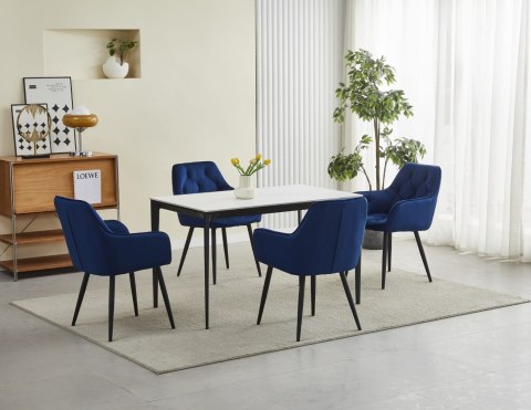 Krzesło JORK - granat aksamit / nogi czarne x 2