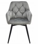 Krzesło JORK360 - aksamit srebrno-szary / nogi czarne x 1
