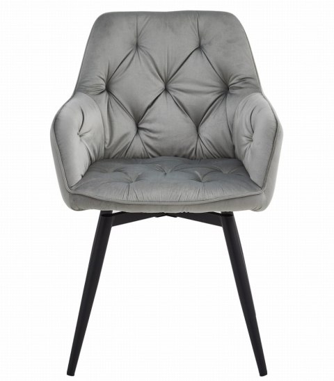 Krzesło JORK360 - aksamit srebrno-szary / nogi czarne x 1