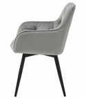 Krzesło JORK360 - aksamit srebrno-szary / nogi czarne x 1