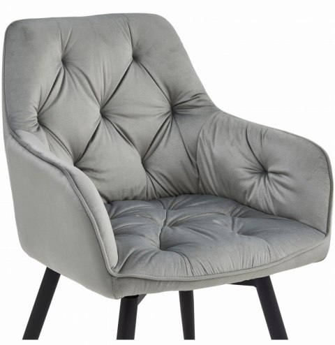 Krzesło JORK360 - aksamit srebrno-szary / nogi czarne x 1