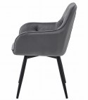 Krzesło JORK360 - ciemny szary aksamit / nogi czarne x 1