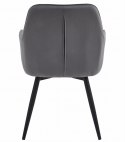 Krzesło JORK360 - ciemny szary aksamit / nogi czarne x 1