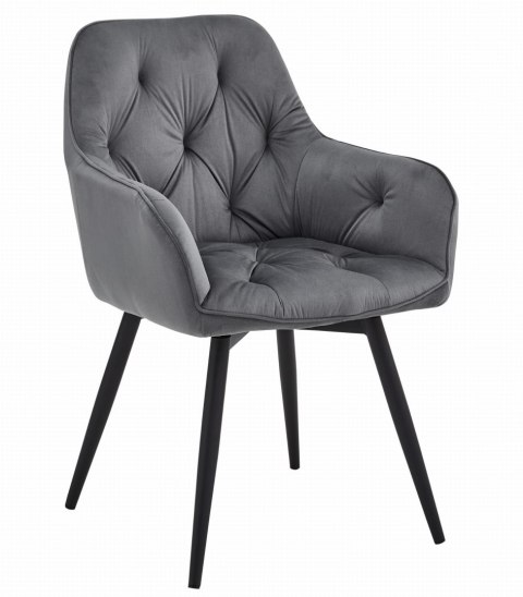 Krzesło JORK360 - ciemny szary aksamit / nogi czarne x 2