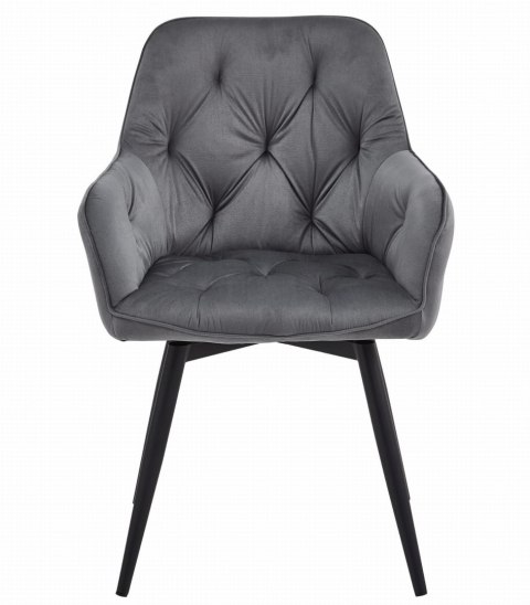 Krzesło JORK360 - ciemny szary aksamit / nogi czarne x 2