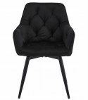 Krzesło JORK360 - czarny aksamit / nogi czarne x 1