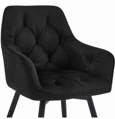 Krzesło JORK360 - czarny aksamit / nogi czarne x 1