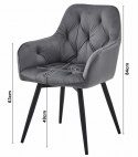 Krzesło JORK360 - czarny aksamit / nogi czarne x 2