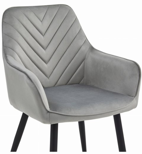 Krzesło NANA - aksamit srebrno-szary / nogi czarne x 1