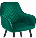 Krzesło NANA - ciemna zieleń aksamit / nogi czarne x 1